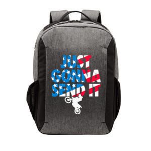 Just Gonna Send It American Flag Dirt Bike Motocross Vector Backpack