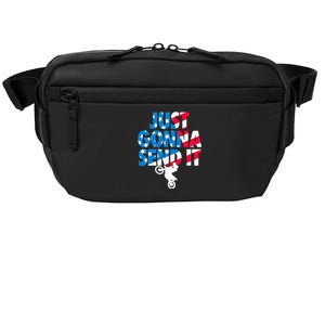 Just Gonna Send It American Flag Dirt Bike Motocross Crossbody Pack