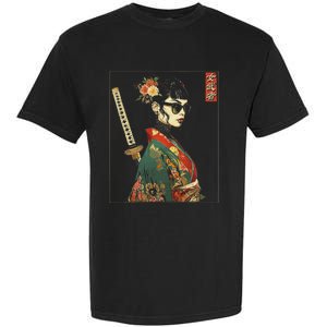 Japanese Gothic Samurai Art Woman With Katana Sword Garment-Dyed Heavyweight T-Shirt