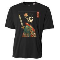 Japanese Gothic Samurai Art Woman With Katana Sword Cooling Performance Crew T-Shirt