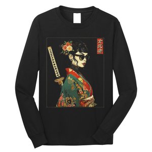 Japanese Gothic Samurai Art Woman With Katana Sword Long Sleeve Shirt