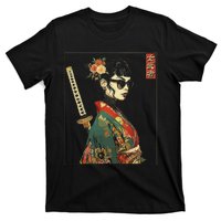 Japanese Gothic Samurai Art Woman With Katana Sword T-Shirt