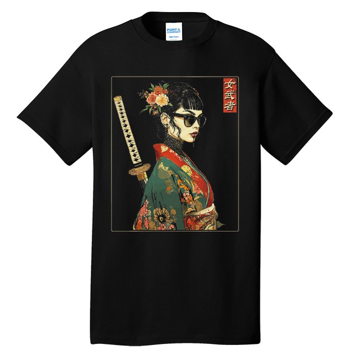 Japanese Gothic Samurai Art Woman With Katana Sword Tall T-Shirt