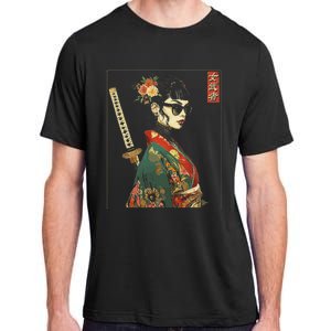 Japanese Gothic Samurai Art Woman With Katana Sword Adult ChromaSoft Performance T-Shirt