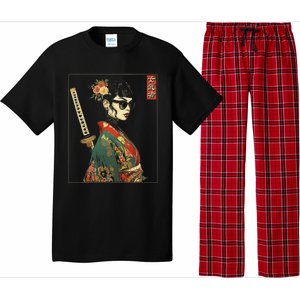 Japanese Gothic Samurai Art Woman With Katana Sword Pajama Set