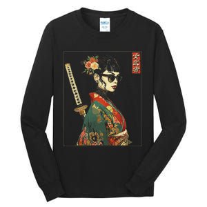 Japanese Gothic Samurai Art Woman With Katana Sword Tall Long Sleeve T-Shirt