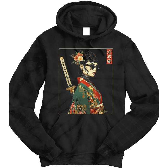 Japanese Gothic Samurai Art Woman With Katana Sword Tie Dye Hoodie