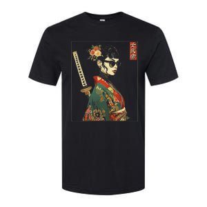 Japanese Gothic Samurai Art Woman With Katana Sword Softstyle CVC T-Shirt