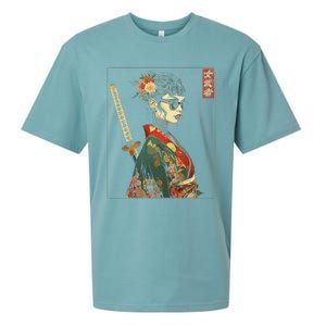 Japanese Gothic Samurai Art Woman With Katana Sword Sueded Cloud Jersey T-Shirt