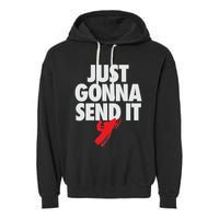 Just Gonna Send It Snowmobile Garment-Dyed Fleece Hoodie