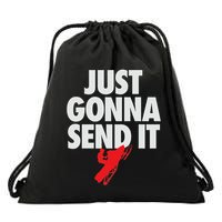 Just Gonna Send It Snowmobile Drawstring Bag