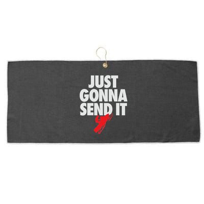Just Gonna Send It Snowmobile Large Microfiber Waffle Golf Towel