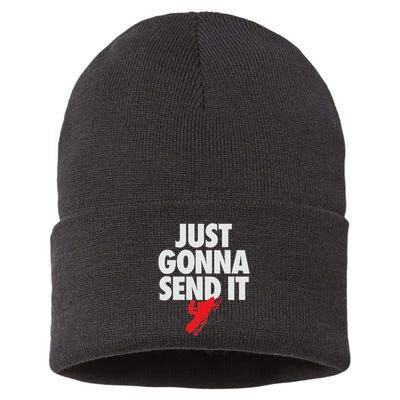 Just Gonna Send It Snowmobile Sustainable Knit Beanie