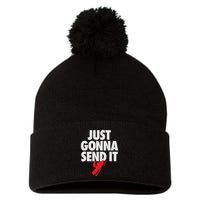 Just Gonna Send It Snowmobile Pom Pom 12in Knit Beanie