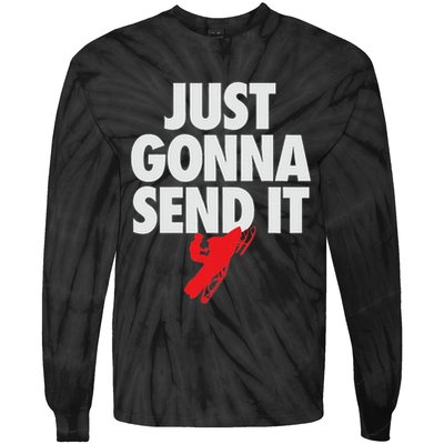 Just Gonna Send It Snowmobile Tie-Dye Long Sleeve Shirt