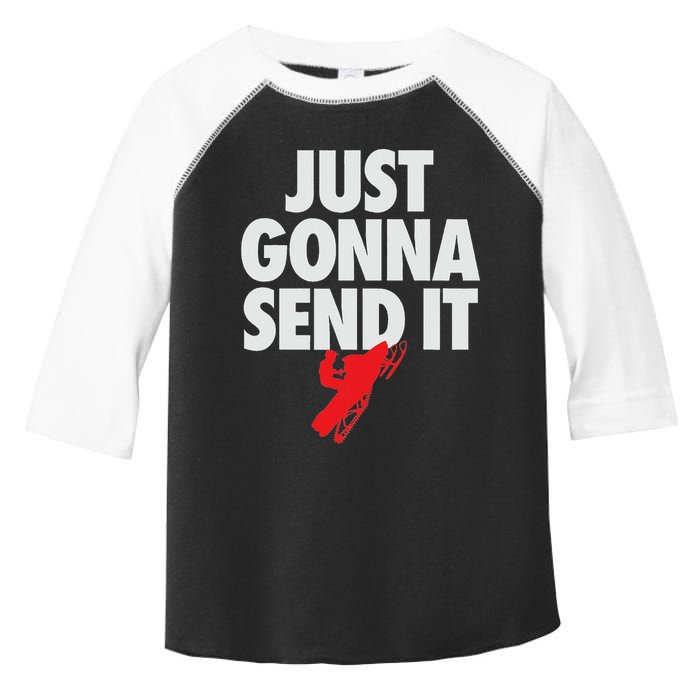 Just Gonna Send It Snowmobile Toddler Fine Jersey T-Shirt