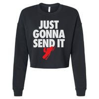 Just Gonna Send It Snowmobile Cropped Pullover Crew