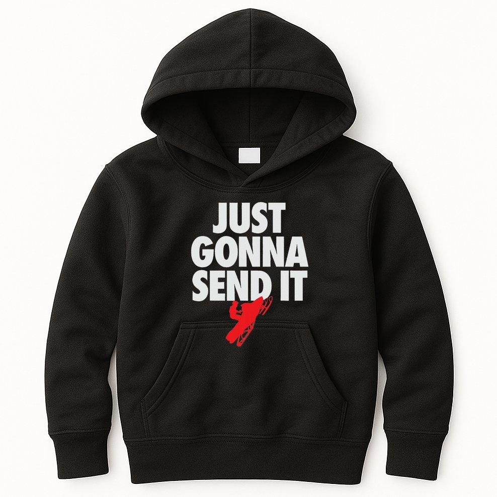 Just Gonna Send It Snowmobile Kids Hoodie