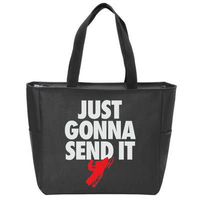 Just Gonna Send It Snowmobile Zip Tote Bag