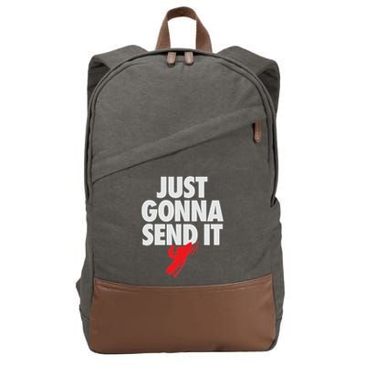 Just Gonna Send It Snowmobile Cotton Canvas Backpack