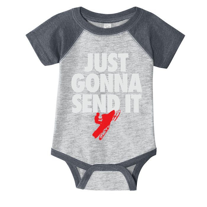 Just Gonna Send It Snowmobile Infant Baby Jersey Bodysuit