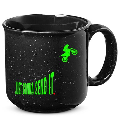 Just Gonna Send It Funny Motocross Dirt Bike Meme Biker Gift 15oz Campfire Ceramic Mug