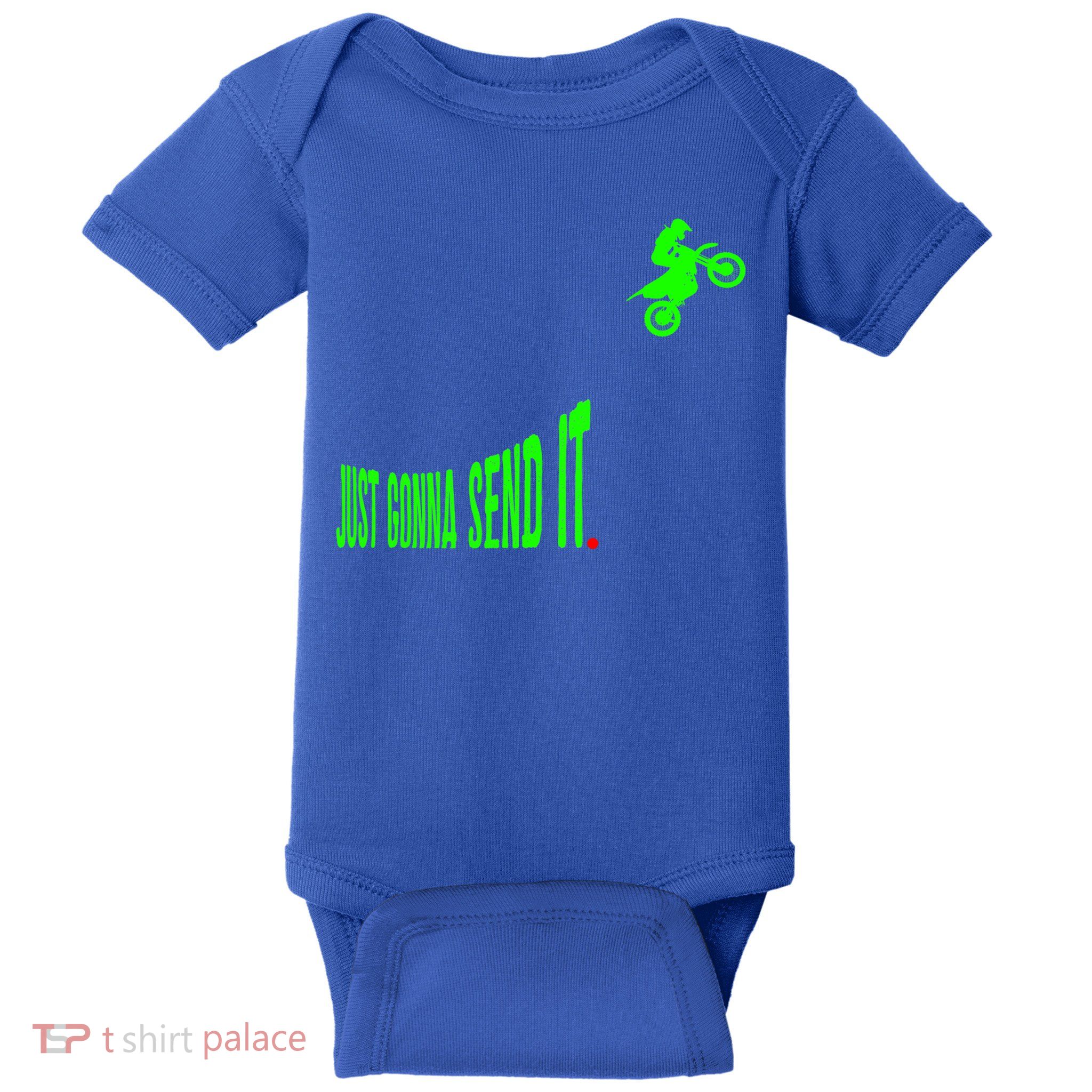 Just Gonna Send It Funny Motocross Dirt Bike Meme Biker Gift Baby Bodysuit