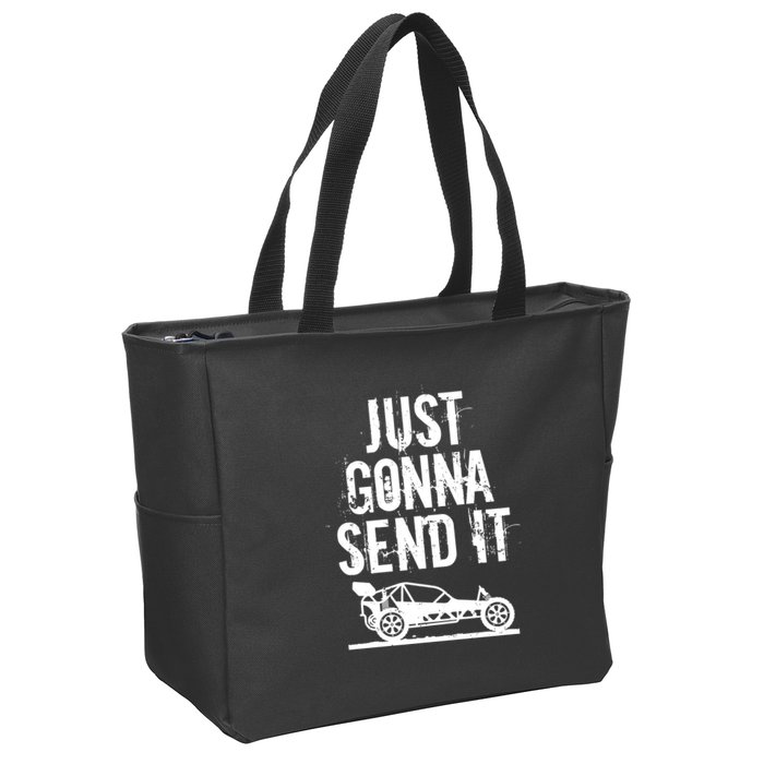 Just Gonna Send It Rc Car Racing Just Send It Quote Rc Meme Funny Gift Zip Tote Bag