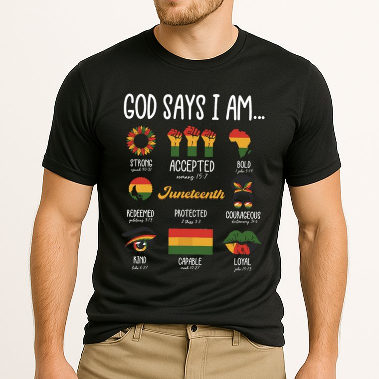 Juneteenth God Says I Am Celebrating Black Freedom 1865 Cooling Performance Crew T-Shirt