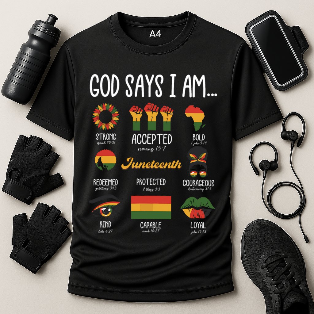 Juneteenth God Says I Am Celebrating Black Freedom 1865 Cooling Performance Crew T-Shirt