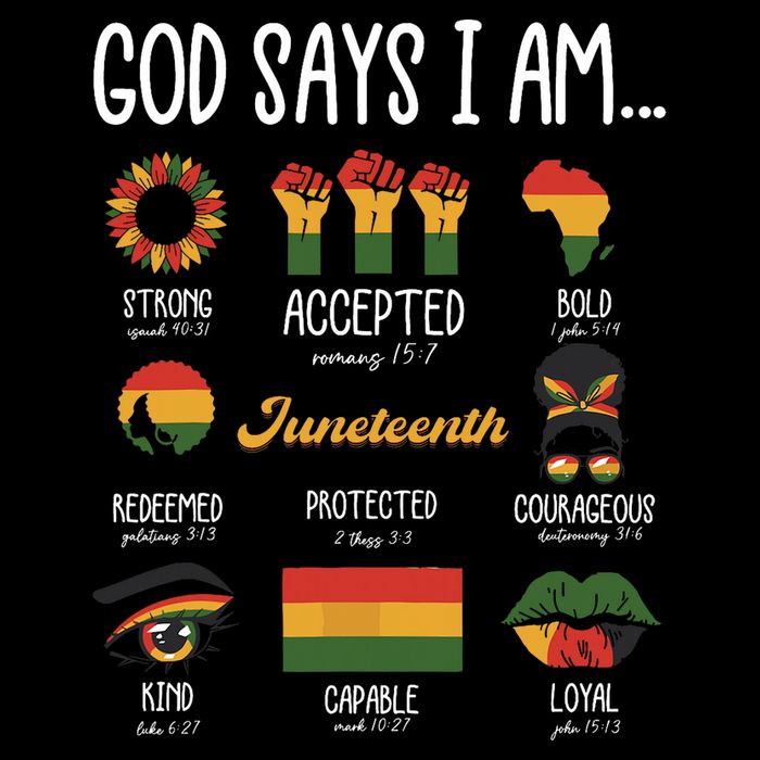 Juneteenth God Says I Am Celebrating Black Freedom 1865 V-Neck T-Shirt