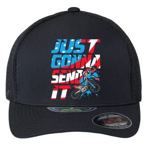 Just Gonna Send It Dirt Bike Mx Biker Rider Motocross Flexfit Unipanel Trucker Cap