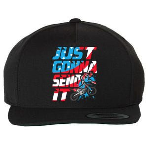 Just Gonna Send It Dirt Bike Mx Biker Rider Motocross Wool Snapback Cap