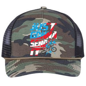 Just Gonna Send It Dirt Bike Mx Biker Rider Motocross Retro Rope Trucker Hat Cap