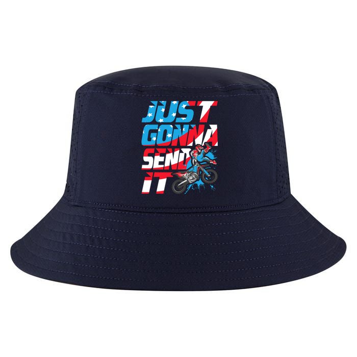 Just Gonna Send It Dirt Bike Mx Biker Rider Motocross Cool Comfort Performance Bucket Hat