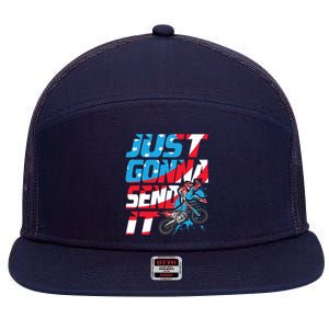 Just Gonna Send It Dirt Bike Mx Biker Rider Motocross 7 Panel Mesh Trucker Snapback Hat