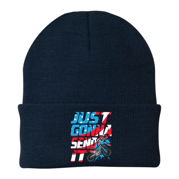 Just Gonna Send It Dirt Bike Mx Biker Rider Motocross Knit Cap Winter Beanie