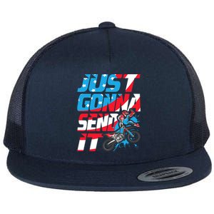 Just Gonna Send It Dirt Bike Mx Biker Rider Motocross Flat Bill Trucker Hat