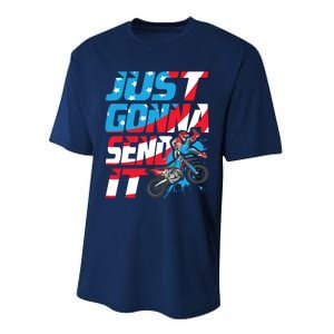 Just Gonna Send It Dirt Bike Mx Biker Rider Motocross Performance Sprint T-Shirt