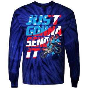 Just Gonna Send It Dirt Bike Mx Biker Rider Motocross Tie-Dye Long Sleeve Shirt