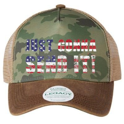 Just Gonna Send It Funny Patriotic Saying Distressed Legacy Tie Dye Trucker Hat
