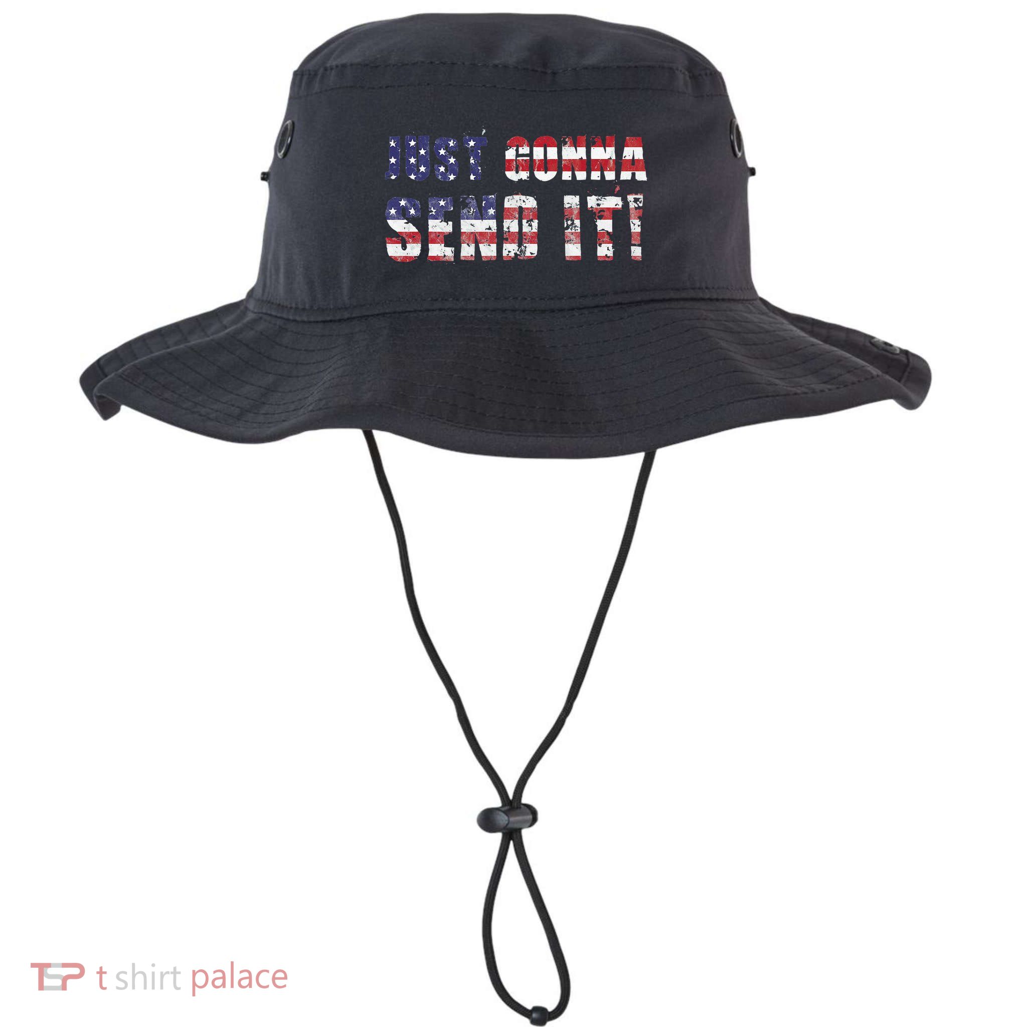 Just Gonna Send It Funny Patriotic Saying Distressed Bucket Hat