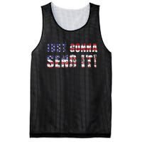 Just Gonna Send It Funny Patriotic Saying Distressed Mesh Reversible Basketball Jersey Tank