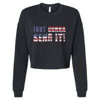 Just Gonna Send It Funny Patriotic Saying Distressed Cropped Pullover Crew