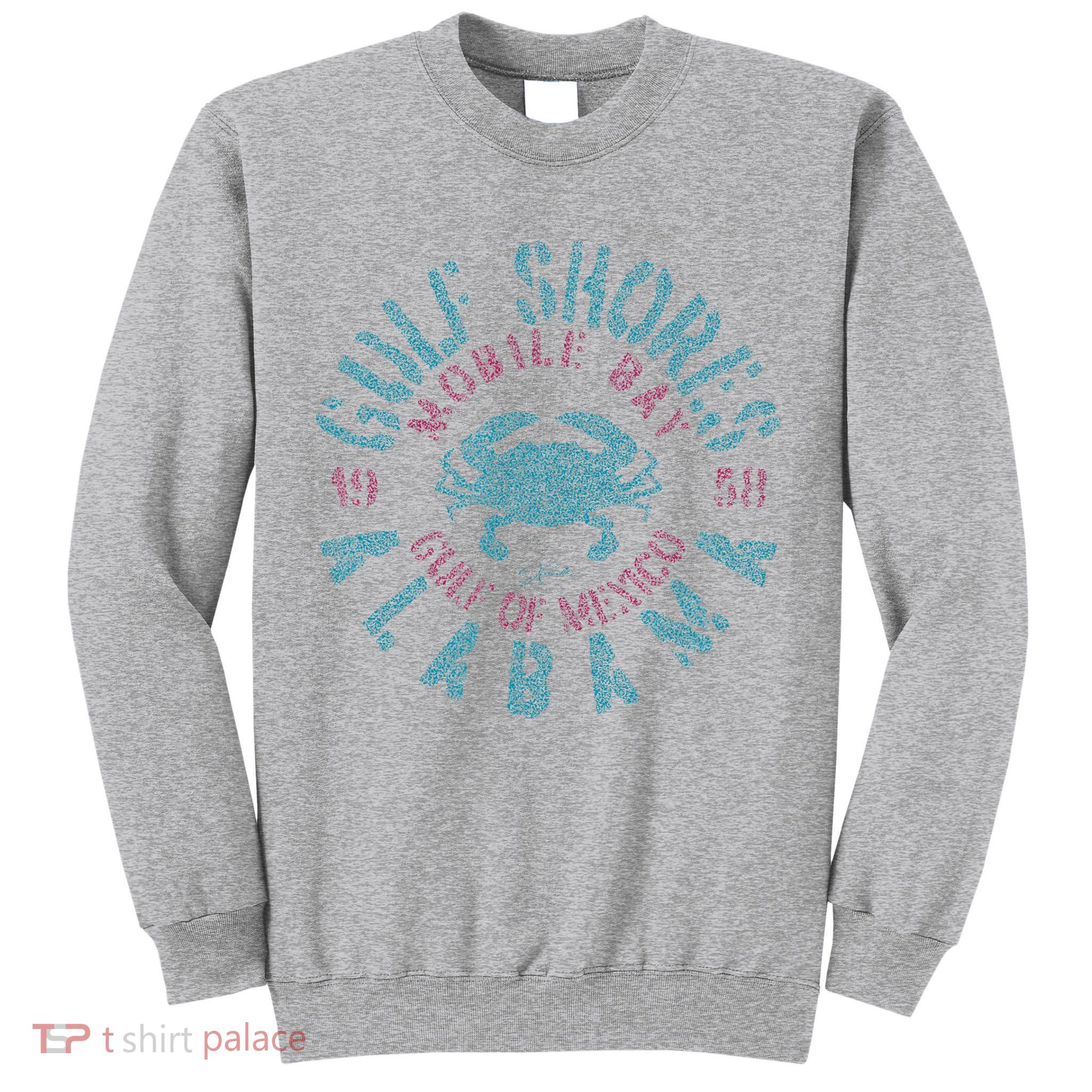 JCombs Gulf Shores AL With Blue Crab Tall Sweatshirt
