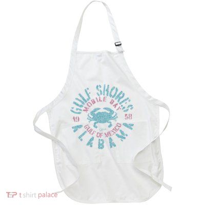 JCombs Gulf Shores AL With Blue Crab Full-Length Apron With Pockets