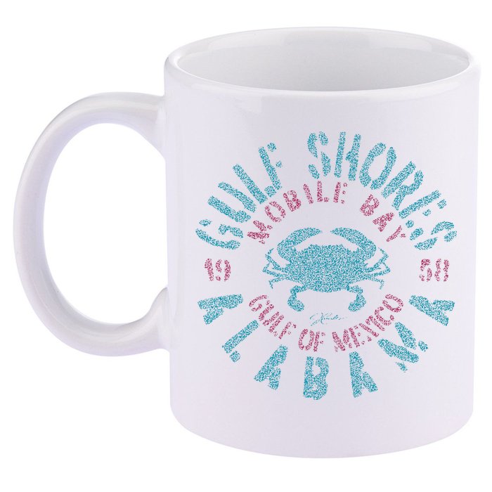 JCombs Gulf Shores AL With Blue Crab 11oz C Handle Ceramic Mug