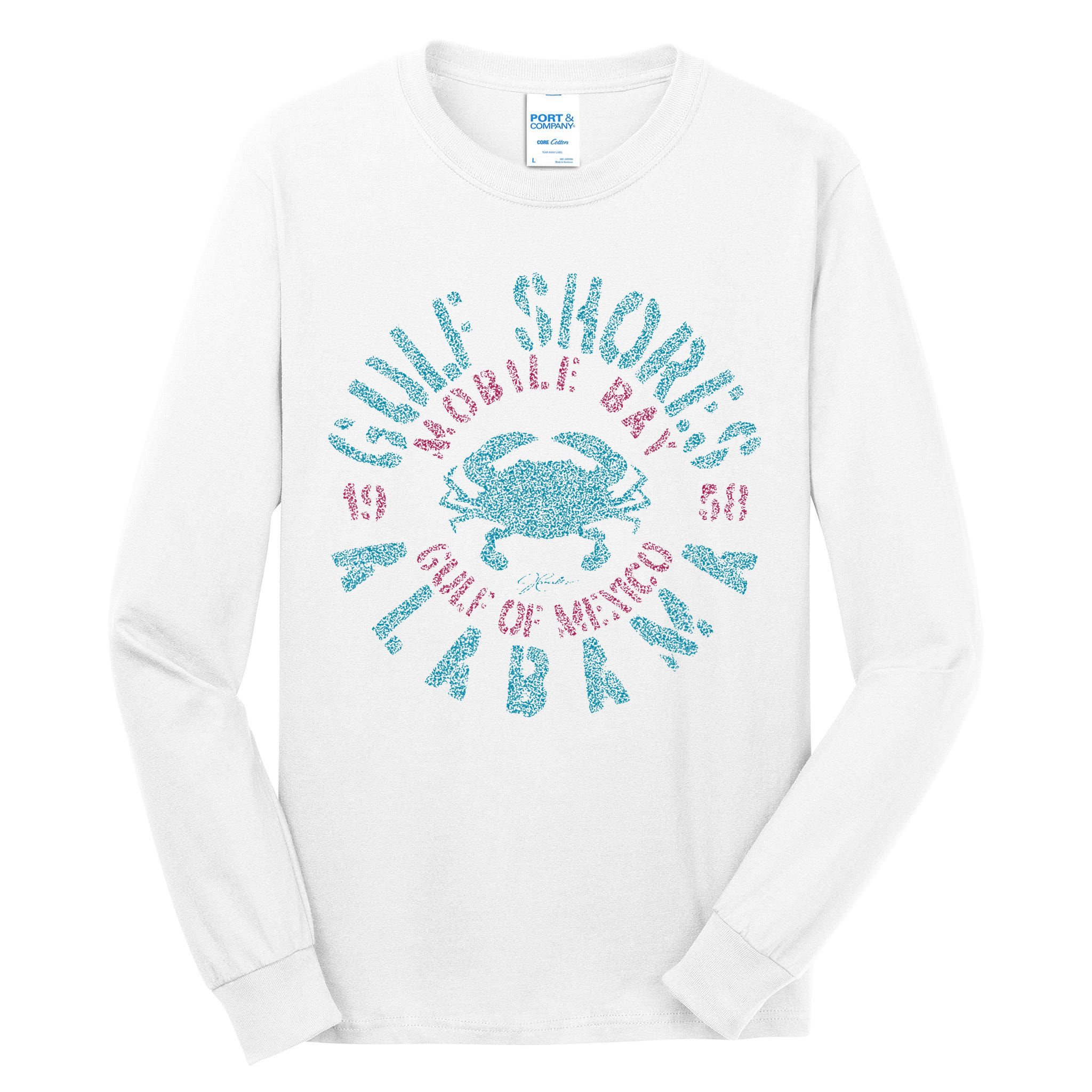 JCombs Gulf Shores AL With Blue Crab Tall Long Sleeve T-Shirt