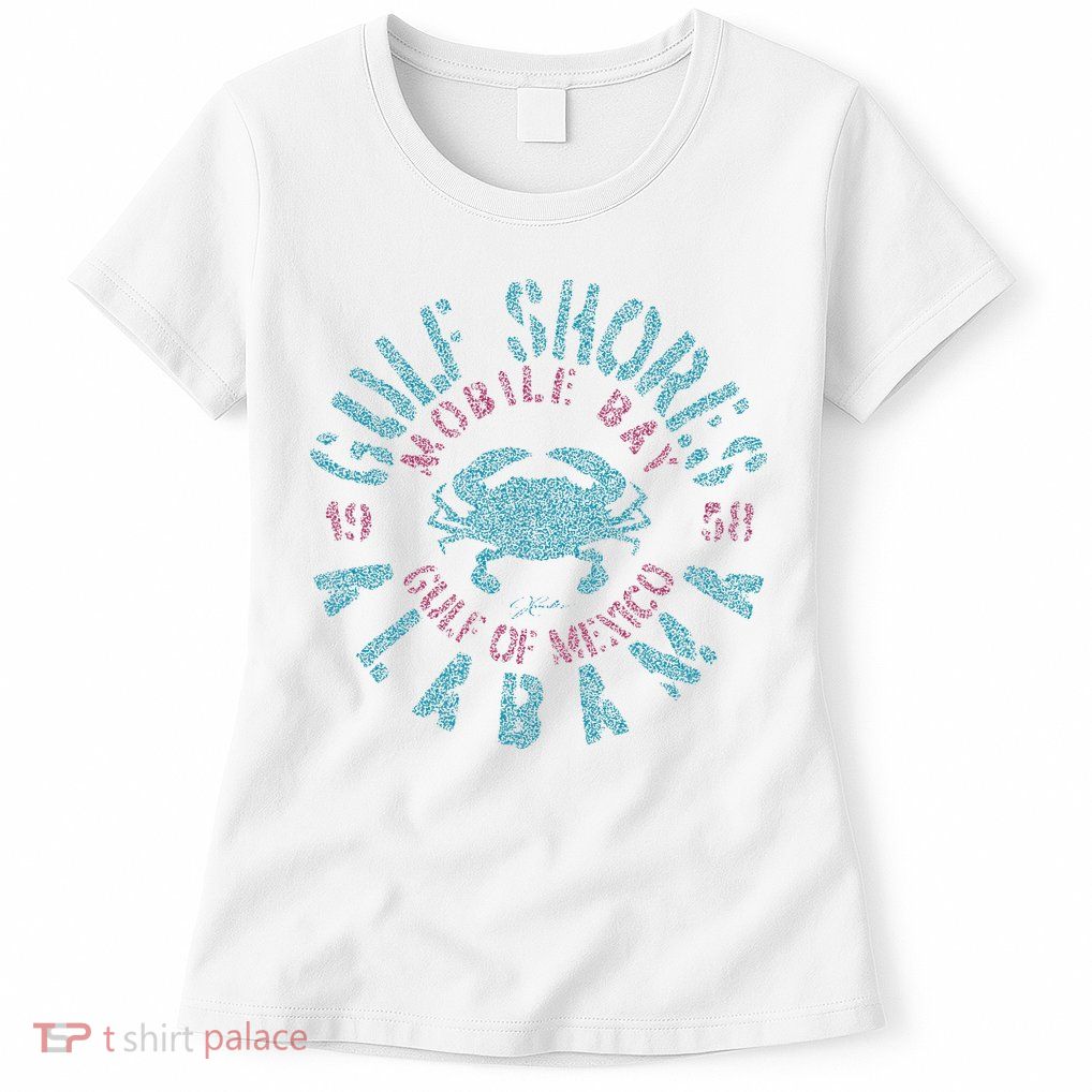 JCombs Gulf Shores AL With Blue Crab Womens T-Shirt
