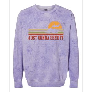 Just Gonna Send It For A Snowmobile Rider Snowmobile Meaningful Gift Colorblast Crewneck Sweatshirt